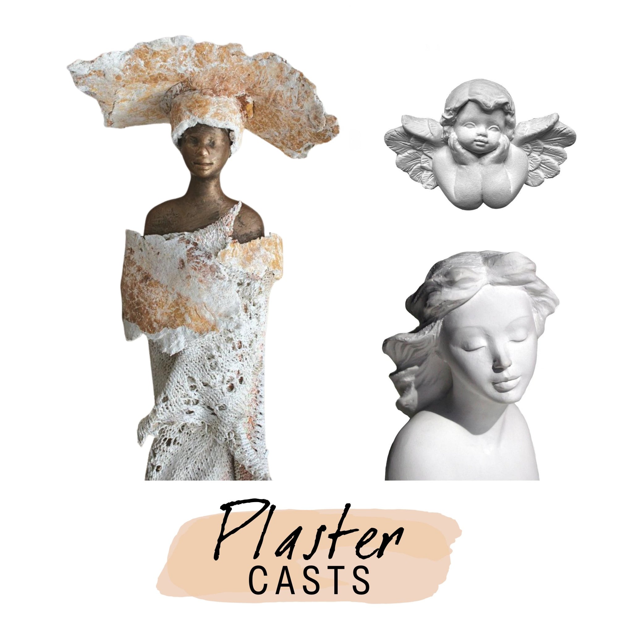 Plaster head of the Powertex collection to create your own figurines with Powertex textile hardener