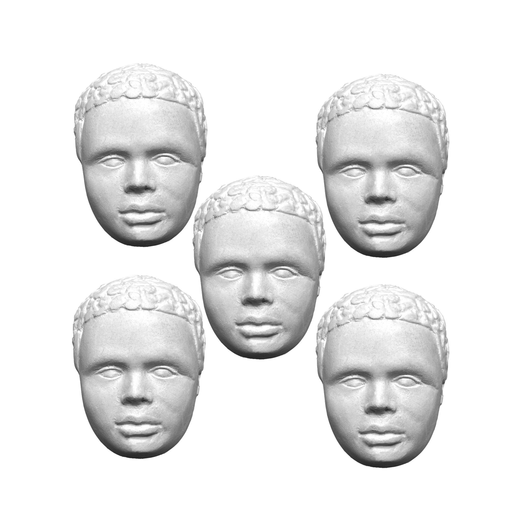 Pictured: Powertex flat back male heads.