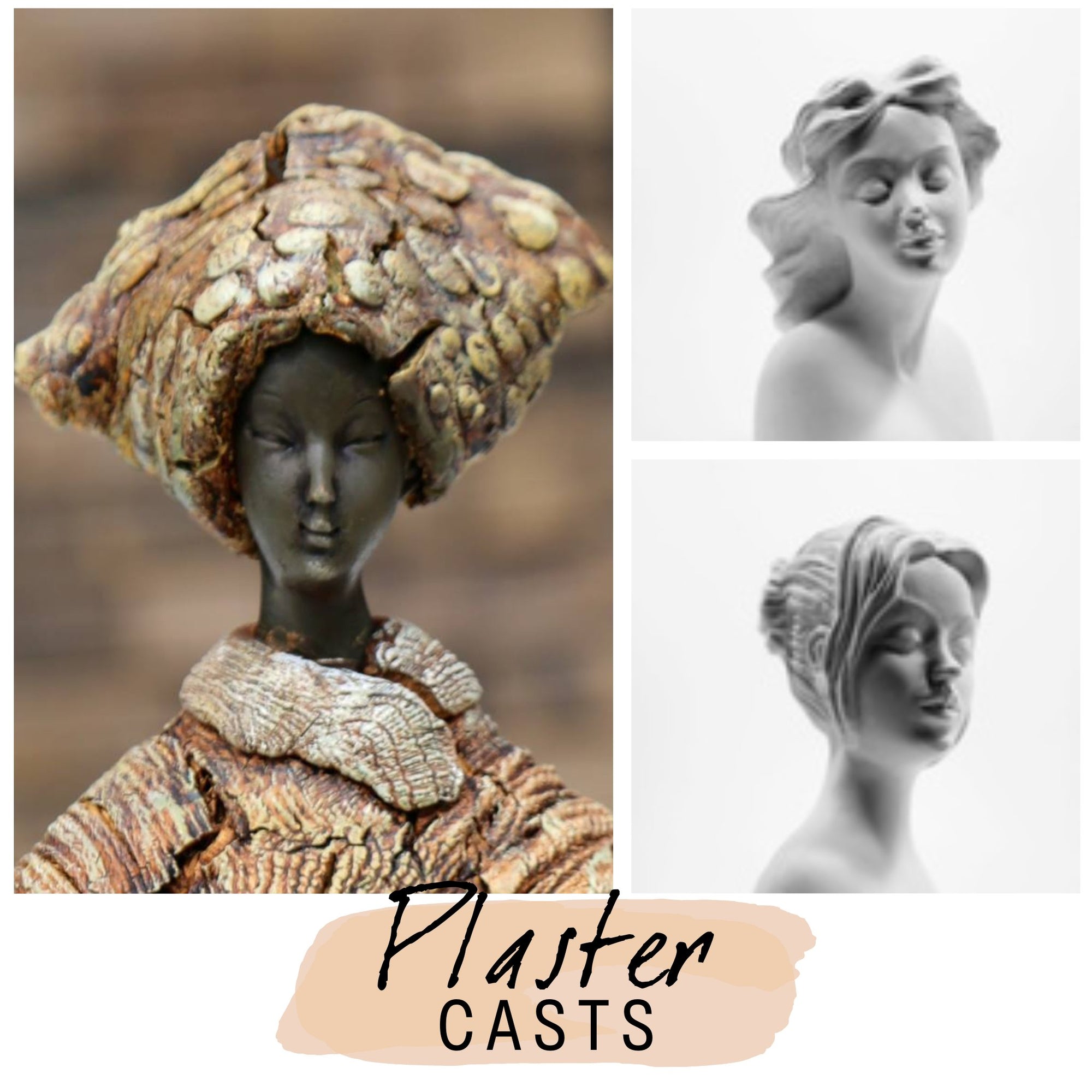Plaster head of the Powertex collection to create your own figurines with Powertex textile hardener