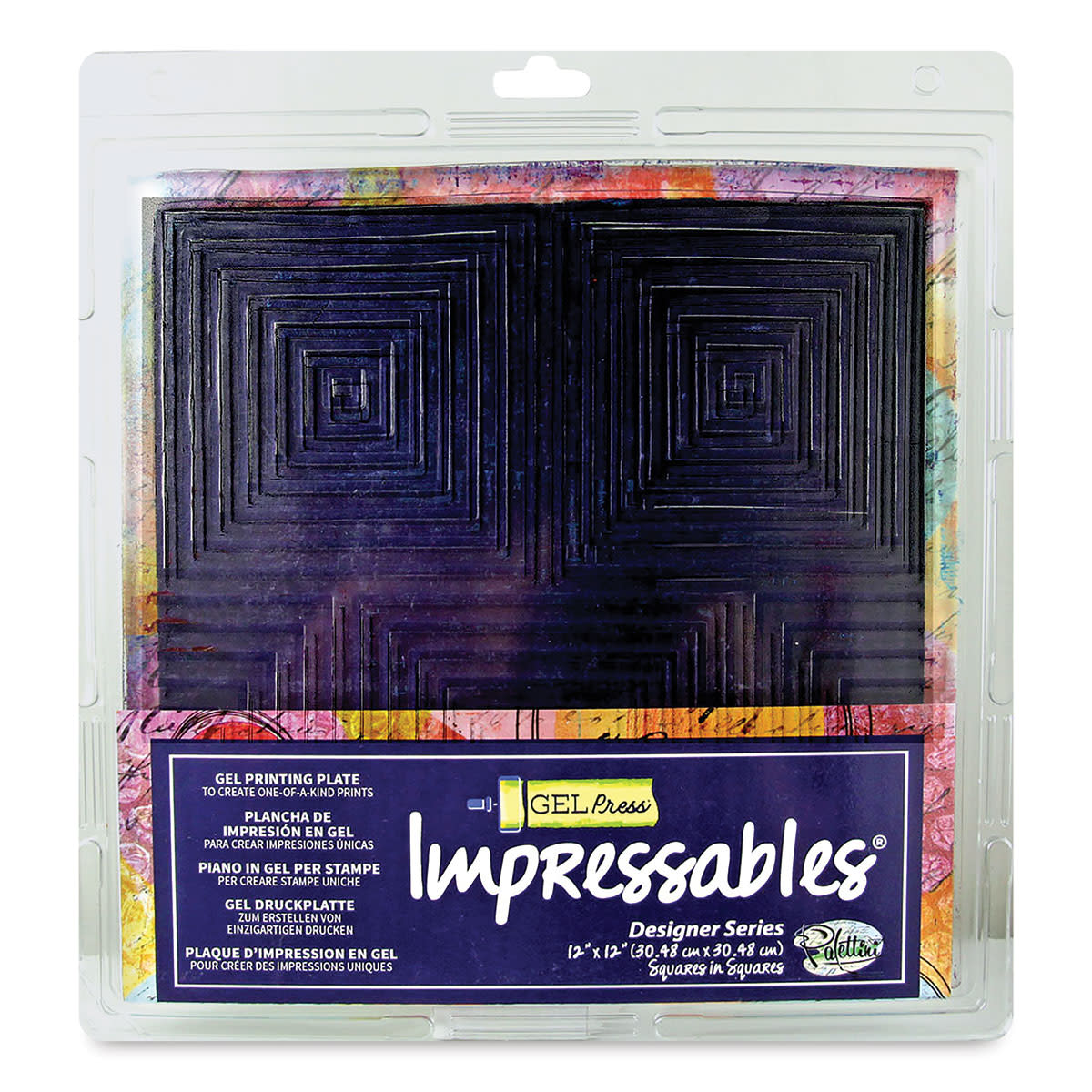 Gel Press Impressables Gel Plate 12x12 Squares in Squares