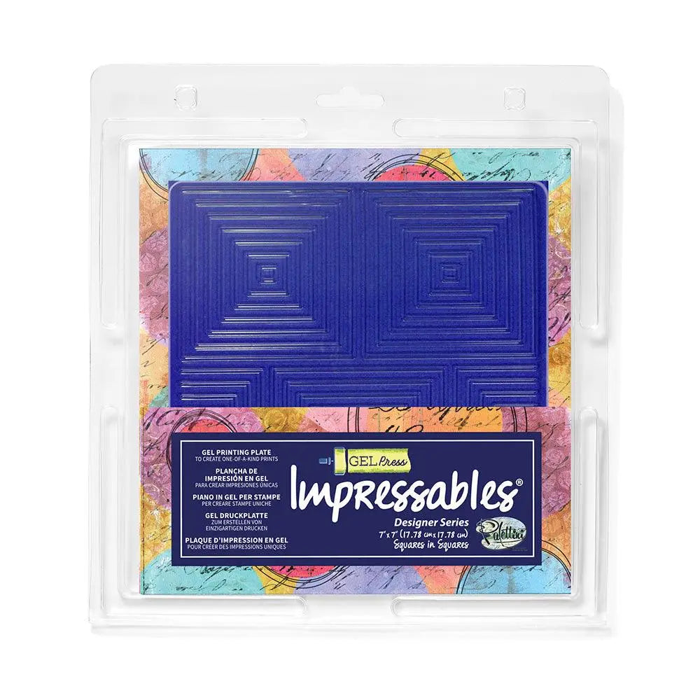 Gel Press Impressables Gel Plate 7x7 Squares in Squares