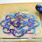 Gel Press Impressables Gel Plate 7x7 Rose Mandala